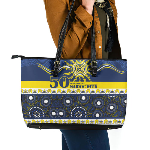 Cowboys NAIDOC Week Leather Tote Bag Aboriginal Torres Strait Islanders Vibe
