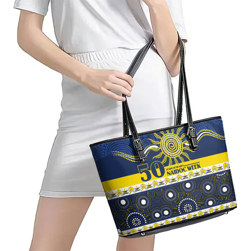 Cowboys NAIDOC Week Leather Tote Bag Aboriginal Torres Strait Islanders Vibe