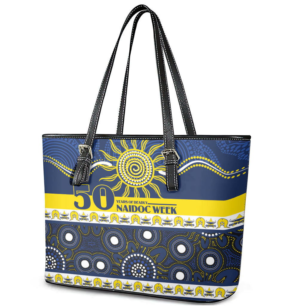 Cowboys NAIDOC Week Leather Tote Bag Aboriginal Torres Strait Islanders Vibe