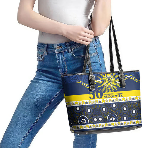 Cowboys NAIDOC Week Leather Tote Bag Aboriginal Torres Strait Islanders Vibe