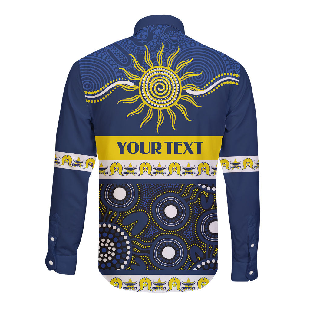 Cowboys NAIDOC Week Personalised Long Sleeve Button Shirt Aboriginal Torres Strait Islanders Vibe