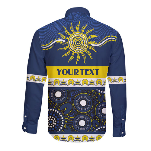Cowboys NAIDOC Week Personalised Long Sleeve Button Shirt Aboriginal Torres Strait Islanders Vibe