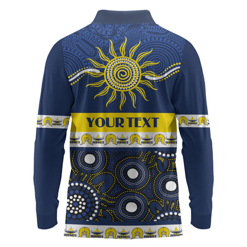 Cowboys NAIDOC Week Personalised Long Sleeve Polo Shirt Aboriginal Torres Strait Islanders Vibe