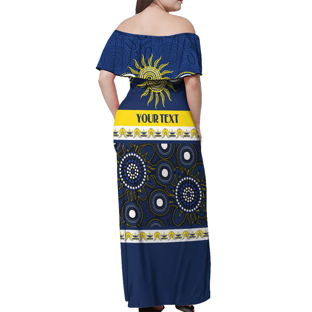 Cowboys NAIDOC Week Personalised Off Shoulder Maxi Dress Aboriginal Torres Strait Islanders Vibe