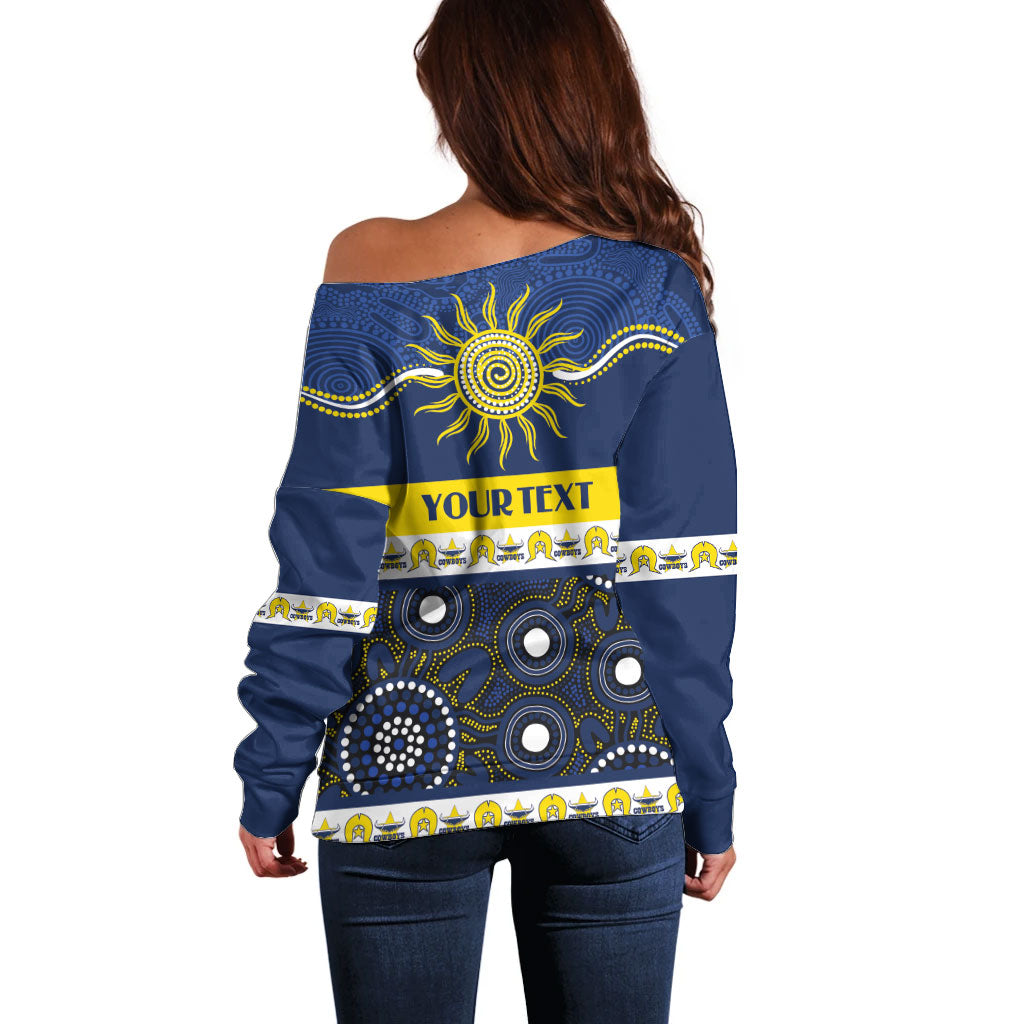 Cowboys NAIDOC Week Personalised Off Shoulder Sweater Aboriginal Torres Strait Islanders Vibe