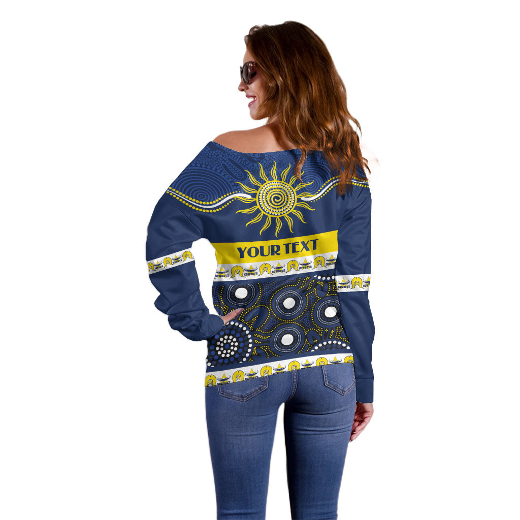 Cowboys NAIDOC Week Personalised Off Shoulder Sweater Aboriginal Torres Strait Islanders Vibe