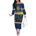 Cowboys NAIDOC Week Personalised Off The Shoulder Long Sleeve Dress Aboriginal Torres Strait Islanders Vibe