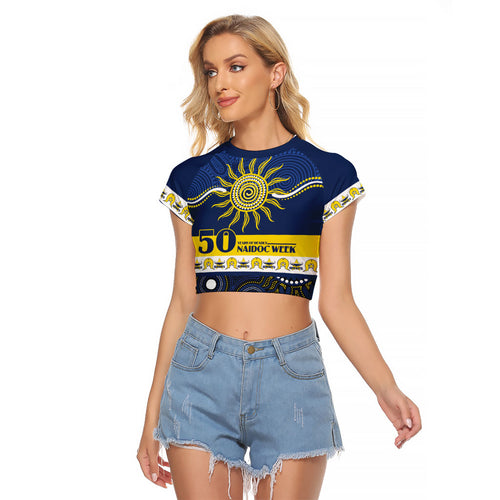 Cowboys NAIDOC Week Personalised Raglan Cropped T Shirt Aboriginal Torres Strait Islanders Vibe