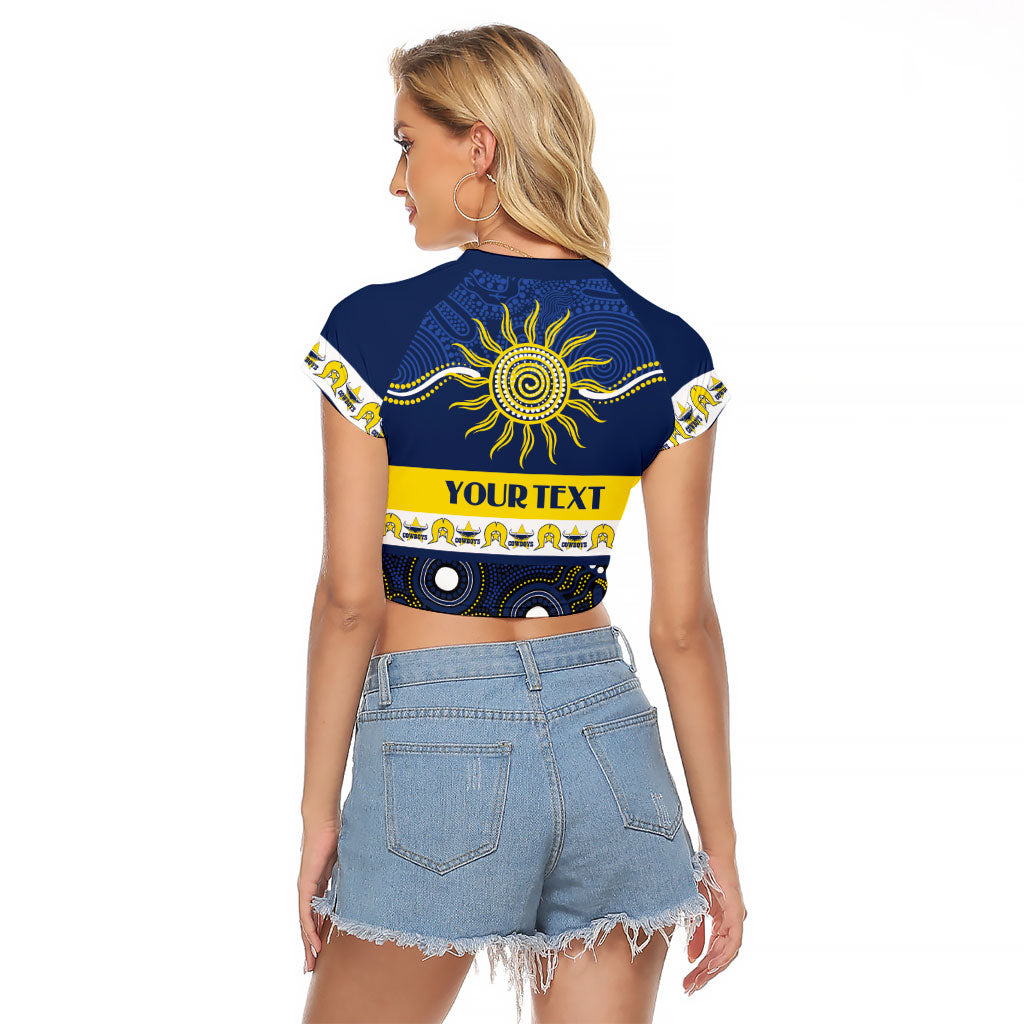 Cowboys NAIDOC Week Personalised Raglan Cropped T Shirt Aboriginal Torres Strait Islanders Vibe