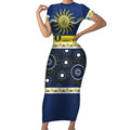 Cowboys NAIDOC Week Personalised Short Sleeve Bodycon Dress Aboriginal Torres Strait Islanders Vibe