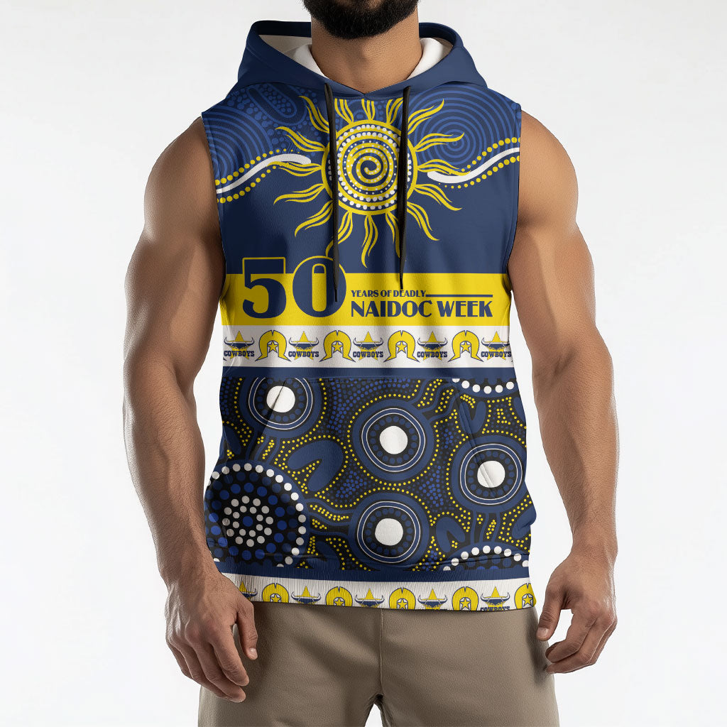 Cowboys NAIDOC Week Personalised Sleeveless Hoodie Aboriginal Torres Strait Islanders Vibe