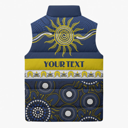 Cowboys NAIDOC Week Personalised Sleeveless Puffer Jacket Aboriginal Torres Strait Islanders Vibe