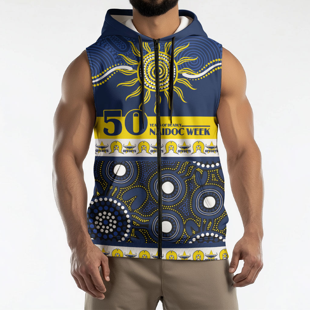 Cowboys NAIDOC Week Personalised Sleeveless Zip Hoodie Aboriginal Torres Strait Islanders Vibe