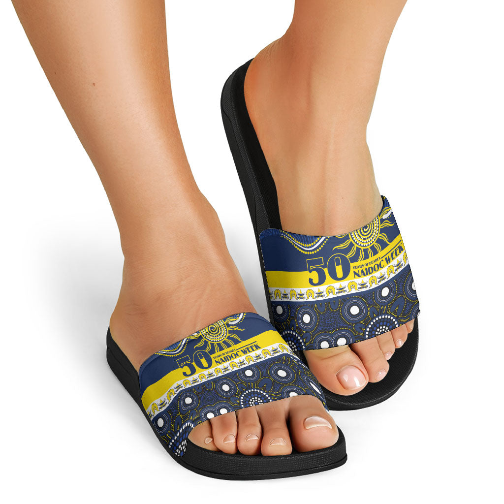 Cowboys NAIDOC Week Slide Sandals Aboriginal Torres Strait Islanders Vibe