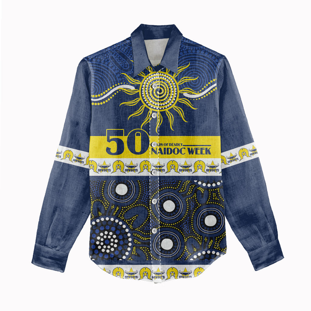 Cowboys NAIDOC Week Personalised Women Casual Shirt Aboriginal Torres Strait Islanders Vibe