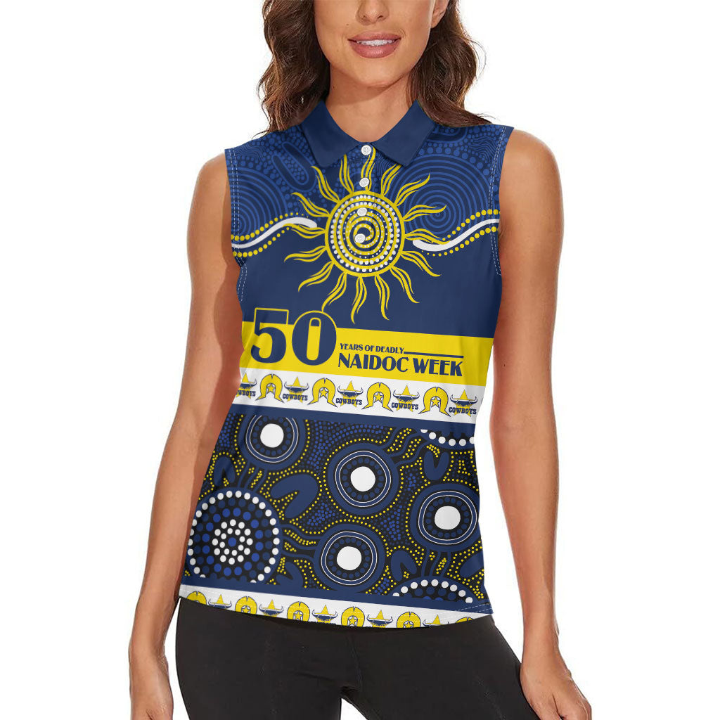 Cowboys NAIDOC Week Personalised Women Sleeveless Polo Shirt Aboriginal Torres Strait Islanders Vibe