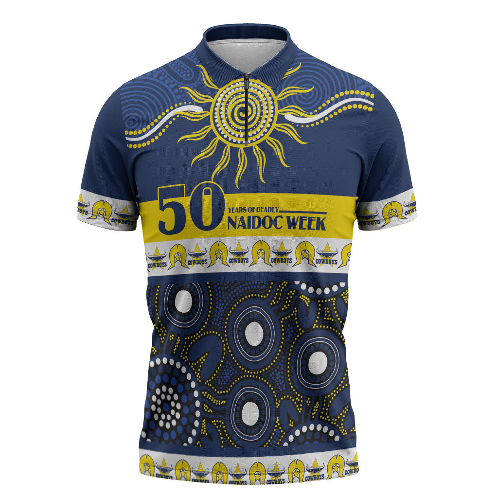 Cowboys NAIDOC Week Personalised Zipper Polo Shirt Aboriginal Torres Strait Islanders Vibe