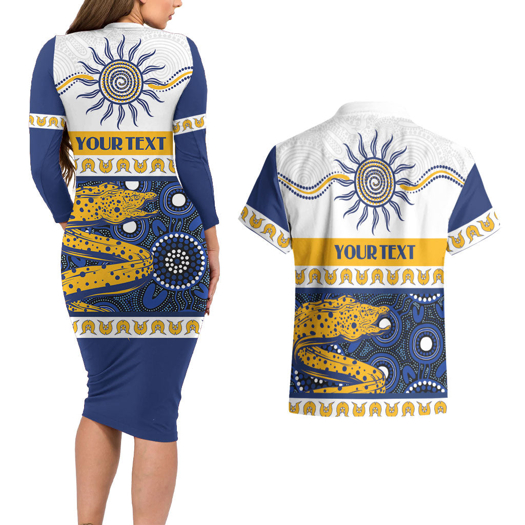 Eels NAIDOC Week Personalised Couples Matching Long Sleeve Bodycon Dress and Hawaiian Shirt Aboriginal Torres Strait Islanders Vibe