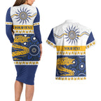 Eels NAIDOC Week Personalised Couples Matching Long Sleeve Bodycon Dress and Hawaiian Shirt Aboriginal Torres Strait Islanders Vibe