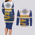 Eels NAIDOC Week Personalised Couples Matching Long Sleeve Bodycon Dress and Long Sleeve Button Shirt Aboriginal Torres Strait Islanders Vibe