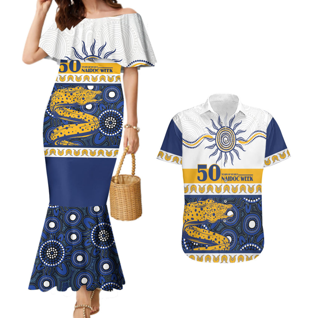 Eels NAIDOC Week Personalised Couples Matching Mermaid Dress and Hawaiian Shirt Aboriginal Torres Strait Islanders Vibe