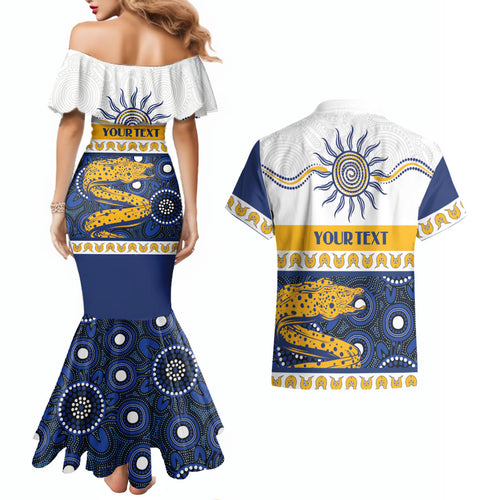 Eels NAIDOC Week Personalised Couples Matching Mermaid Dress and Hawaiian Shirt Aboriginal Torres Strait Islanders Vibe