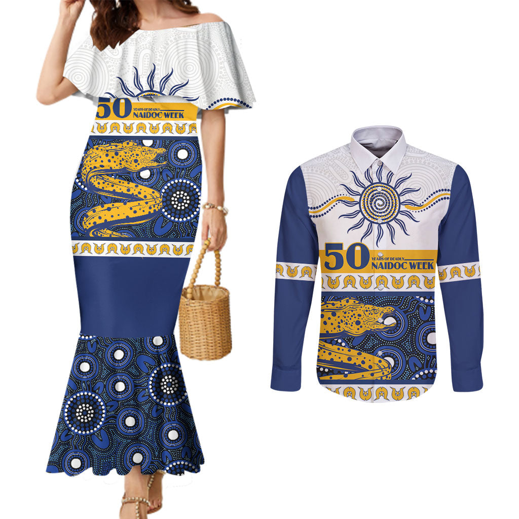 Eels NAIDOC Week Personalised Couples Matching Mermaid Dress and Long Sleeve Button Shirt Aboriginal Torres Strait Islanders Vibe