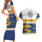 Eels NAIDOC Week Personalised Couples Matching Short Sleeve Bodycon Dress and Hawaiian Shirt Aboriginal Torres Strait Islanders Vibe