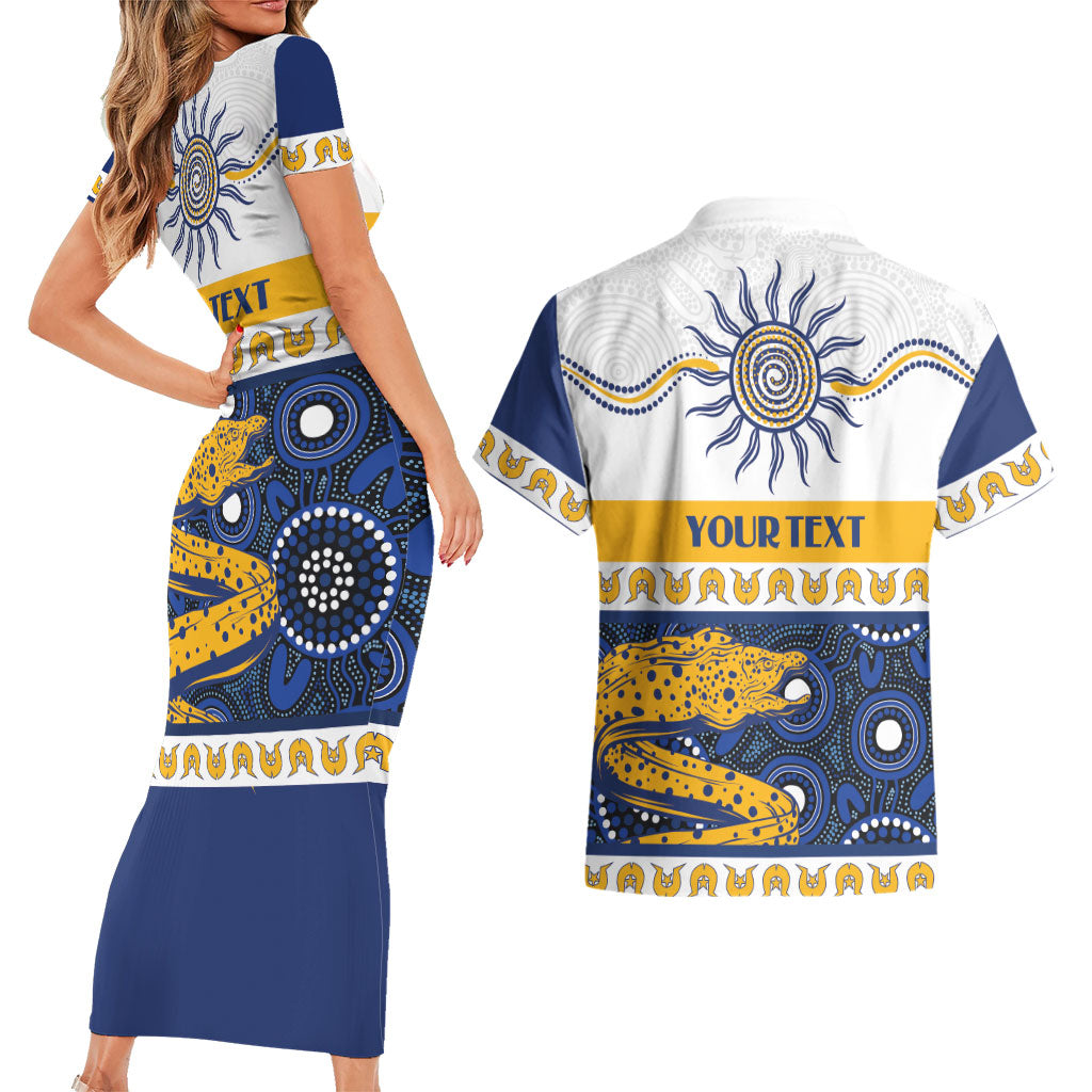 Eels NAIDOC Week Personalised Couples Matching Short Sleeve Bodycon Dress and Hawaiian Shirt Aboriginal Torres Strait Islanders Vibe