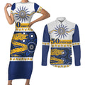 Eels NAIDOC Week Personalised Couples Matching Short Sleeve Bodycon Dress and Long Sleeve Button Shirt Aboriginal Torres Strait Islanders Vibe