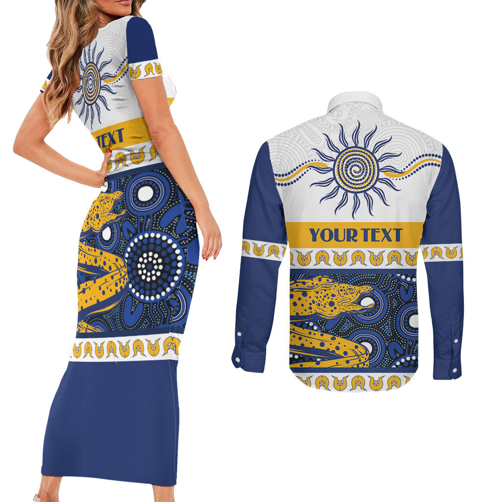 Eels NAIDOC Week Personalised Couples Matching Short Sleeve Bodycon Dress and Long Sleeve Button Shirt Aboriginal Torres Strait Islanders Vibe