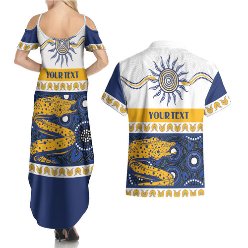 Eels NAIDOC Week Personalised Couples Matching Summer Maxi Dress and Hawaiian Shirt Aboriginal Torres Strait Islanders Vibe