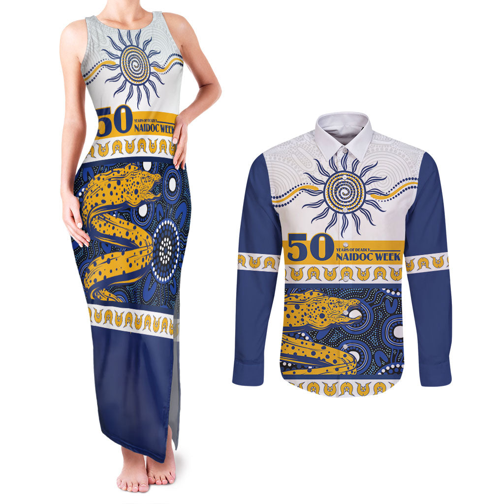 Eels NAIDOC Week Personalised Couples Matching Tank Maxi Dress and Long Sleeve Button Shirt Aboriginal Torres Strait Islanders Vibe