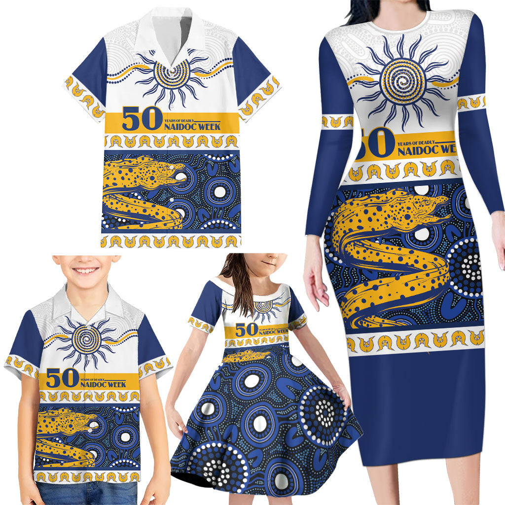 Eels NAIDOC Week Personalised Family Matching Long Sleeve Bodycon Dress and Hawaiian Shirt Aboriginal Torres Strait Islanders Vibe