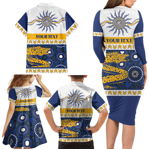 Eels NAIDOC Week Personalised Family Matching Long Sleeve Bodycon Dress and Hawaiian Shirt Aboriginal Torres Strait Islanders Vibe