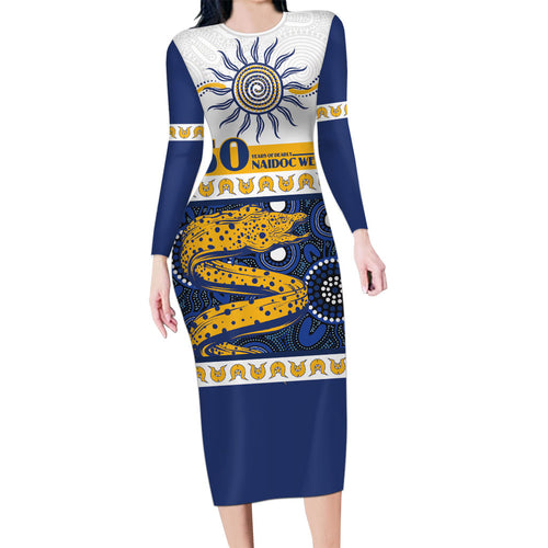 Eels NAIDOC Week Personalised Family Matching Long Sleeve Bodycon Dress and Hawaiian Shirt Aboriginal Torres Strait Islanders Vibe