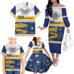 Eels NAIDOC Week Personalised Family Matching Off The Shoulder Long Sleeve Dress and Hawaiian Shirt Aboriginal Torres Strait Islanders Vibe
