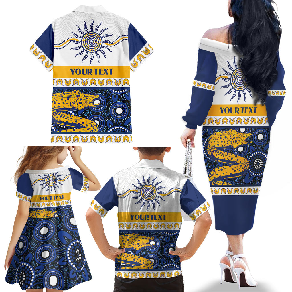 Eels NAIDOC Week Personalised Family Matching Off The Shoulder Long Sleeve Dress and Hawaiian Shirt Aboriginal Torres Strait Islanders Vibe