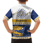 Eels NAIDOC Week Personalised Family Matching Off Shoulder Short Dress and Hawaiian Shirt Aboriginal Torres Strait Islanders Vibe
