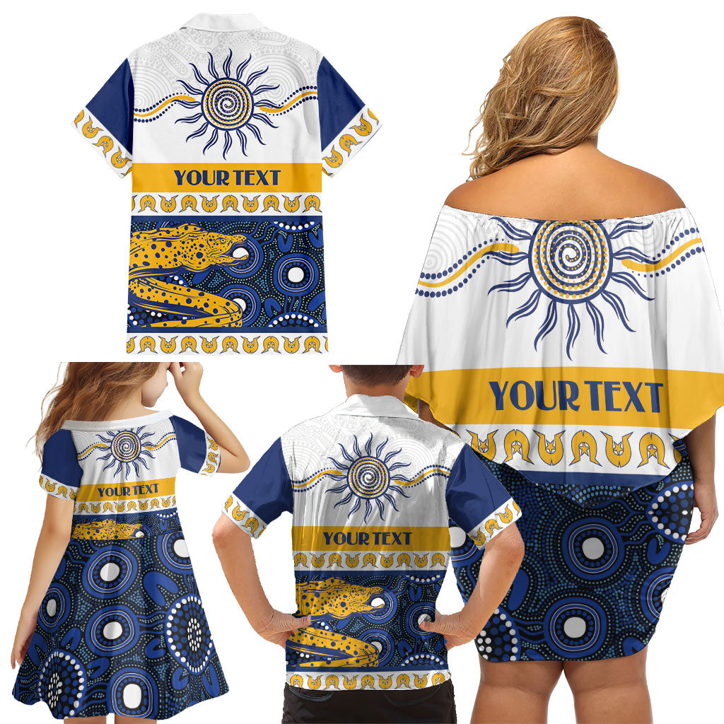 Eels NAIDOC Week Personalised Family Matching Off Shoulder Short Dress and Hawaiian Shirt Aboriginal Torres Strait Islanders Vibe