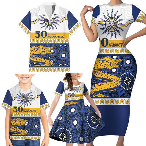 Eels NAIDOC Week Personalised Family Matching Short Sleeve Bodycon Dress and Hawaiian Shirt Aboriginal Torres Strait Islanders Vibe