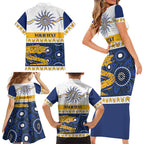 Eels NAIDOC Week Personalised Family Matching Short Sleeve Bodycon Dress and Hawaiian Shirt Aboriginal Torres Strait Islanders Vibe