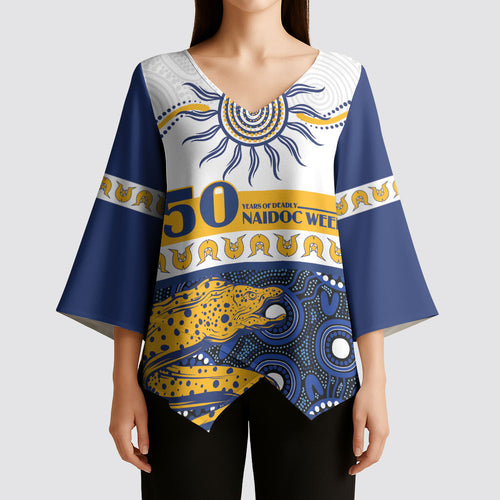 Eels NAIDOC Week Personalised Kimono Sleeve Blouse Aboriginal Torres Strait Islanders Vibe
