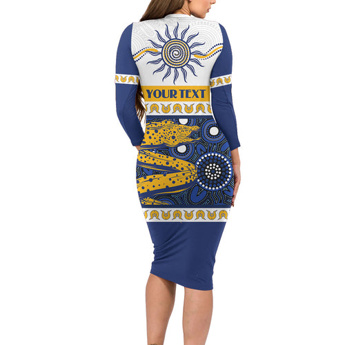 Eels NAIDOC Week Personalised Long Sleeve Bodycon Dress Aboriginal Torres Strait Islanders Vibe