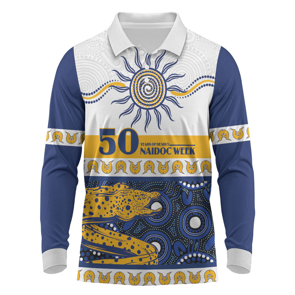 Eels NAIDOC Week Personalised Long Sleeve Polo Shirt Aboriginal Torres Strait Islanders Vibe