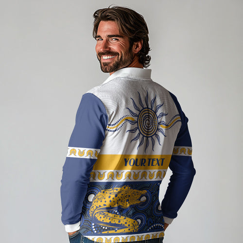 Eels NAIDOC Week Personalised Long Sleeve Polo Shirt Aboriginal Torres Strait Islanders Vibe