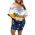 Eels NAIDOC Week Personalised Off Shoulder Short Dress Aboriginal Torres Strait Islanders Vibe
