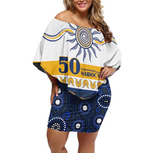 Eels NAIDOC Week Personalised Off Shoulder Short Dress Aboriginal Torres Strait Islanders Vibe