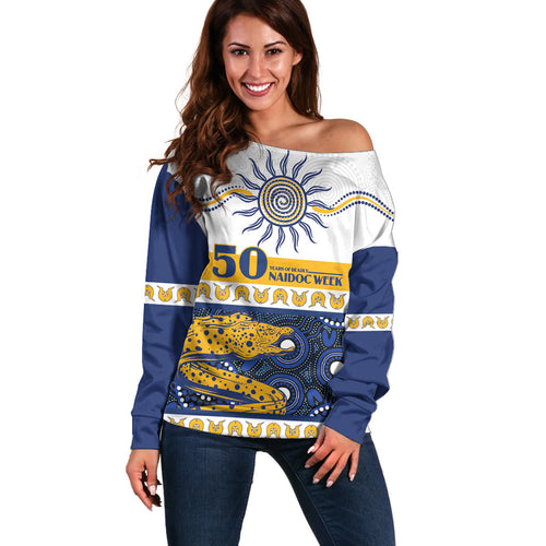 Eels NAIDOC Week Personalised Off Shoulder Sweater Aboriginal Torres Strait Islanders Vibe