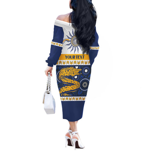 Eels NAIDOC Week Personalised Off The Shoulder Long Sleeve Dress Aboriginal Torres Strait Islanders Vibe